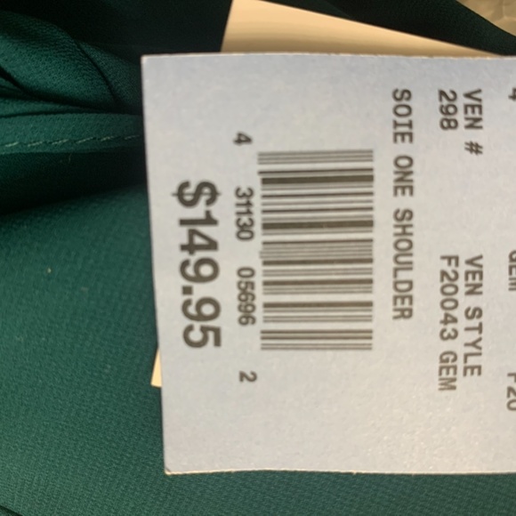 David’s Bridal Green GEM Color Chiffon Dress - New - Picture 4 of 4